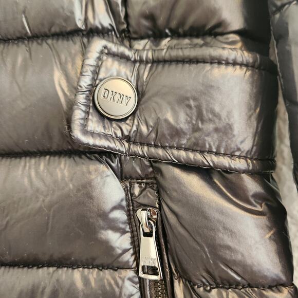 DKNY Women's Size Medium Black‎ Recycled Material Puffer Jacket NWT - Picture 5 of 7